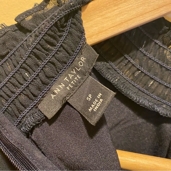 COPY - Ann Taylor Navy petite high neck long sleeve blouse S - Picture 4 of 10